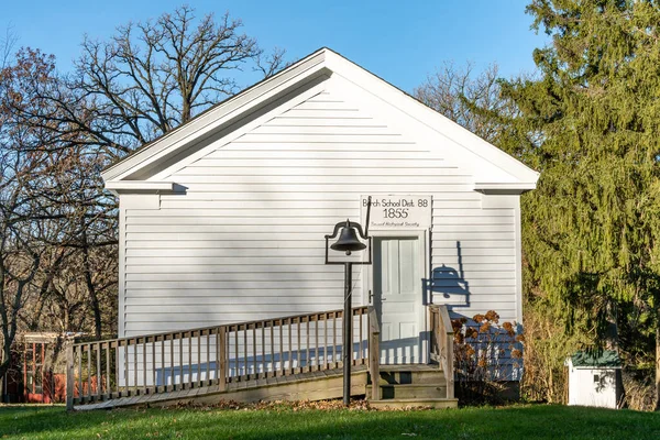 Eski Terk Edilmiş Bir Okul Binası Seward Illinois Kırsalında — Stok fotoğraf