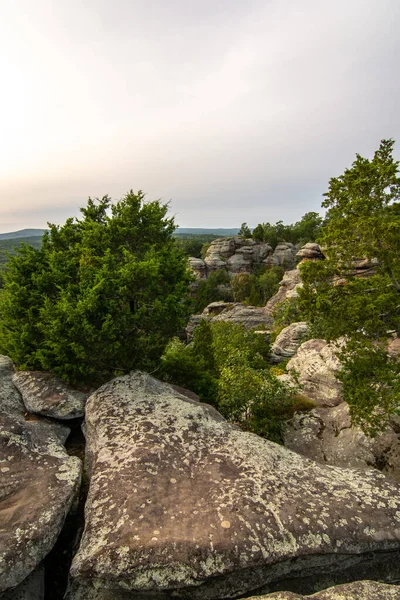 Uitzicht Tuin Van Goden Als Zonsondergang Nadert Shawnee National Forest — Stockfoto