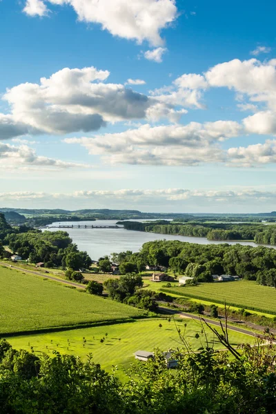 Belle Vue Sur Fleuve Mississippi Depuis Parc National Bellevue Iowa — Photo