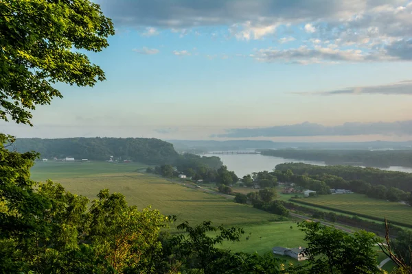 Prachtig Uitzicht Mississippi Rivier Vanaf Het Bellevue State Park Iowa — Stockfoto