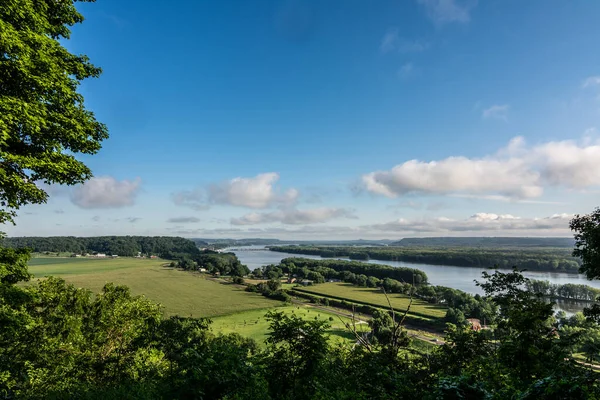 Beautiful View Out Mississippi River Bellevue State Park Iowa — Stock Photo, Image