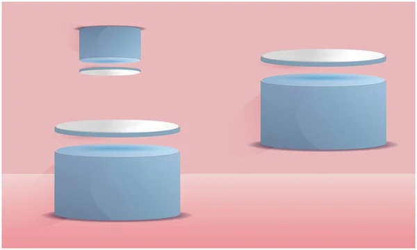 ピンクを背景にした小さくて大きな円の抽象的な創造的なデザイン — ストックベクタ