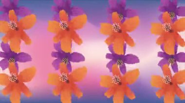 Soyut koyu arkaplanda farklı türde çiçekler