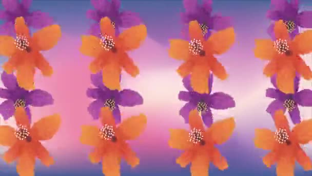Διαφορετικοί Τύποι Λουλουδιών Αφηρημένο Σκούρο Φόντο — Αρχείο Βίντεο