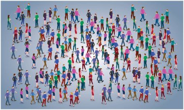 Yüzeydeki birkaç insan kalabalığı