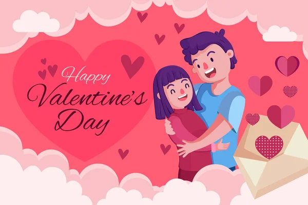 Feliz Día San Valentín Hermosos Deseos Celebración Saludo Cartel Diseño — Foto de Stock