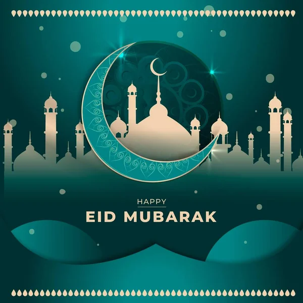 Eid Mubarak Και Eid Fitr Ευχές Χαιρετισμός Banner Πωλήσεις Royalty Free Φωτογραφίες Αρχείου