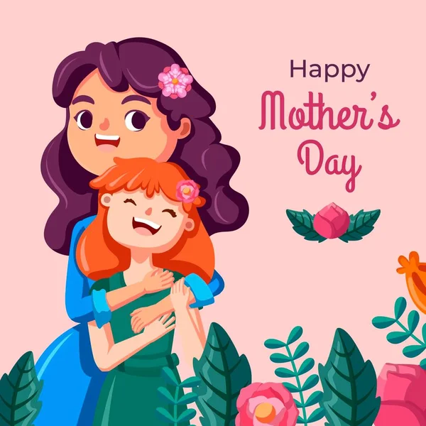 Dia Das Mães Amo Mãe Desejos Saudação Banner — Fotografia de Stock