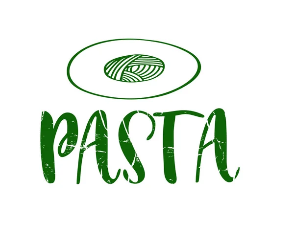 Letras Verdes Porción Pasta Plato — Archivo Imágenes Vectoriales