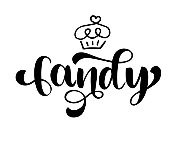 Beyaz üzerine izole edilmiş kek içeren el yazısı şekeri.