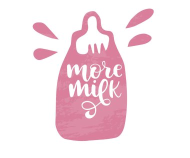 Beyaz arkaplanda daha fazla süt harfi, vektör illüstrasyonu