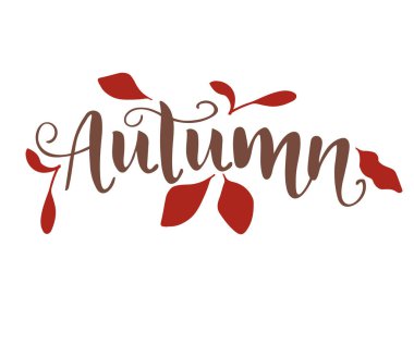 Kahverengi sonbahar harfleri, kırmızı yapraklı.