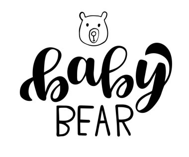 Beyaz arka planda bebek ayı harfi, vektör illüstrasyonu