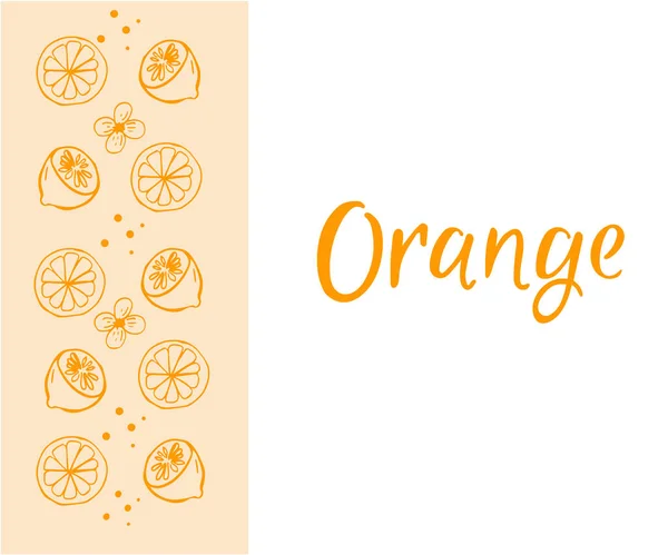 Oranges Illustration Vectorielle Fond Été Avec Des Fruits — Image vectorielle