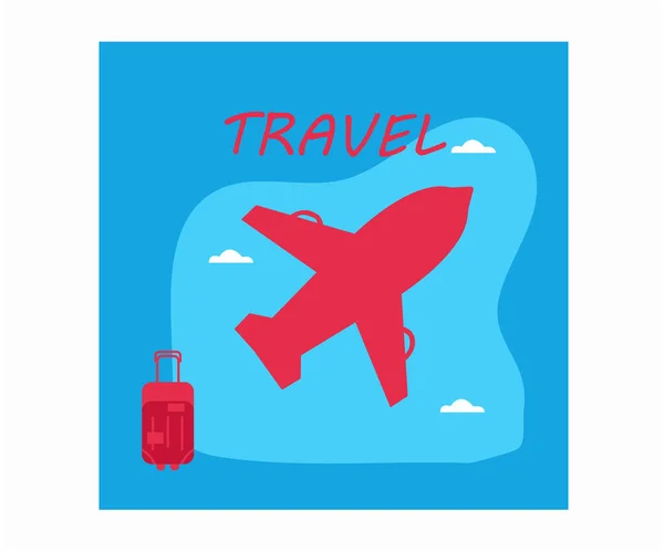 Travel Suitcase Airplane Icon Vector Illustration — Stock Vector