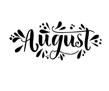 Beyaz arkaplanda Ağustos harfi, vektör illüstrasyonu