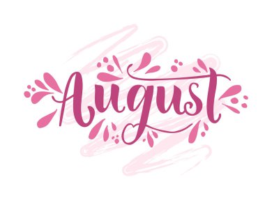 Ağustos harfleri, vektör illüstrasyonu 