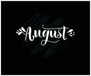 Ağustos harfleri, vektör illüstrasyonu 