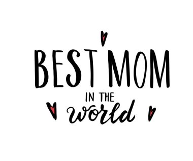 Dünyanın en iyi annesi, vektör illüstrasyonu.