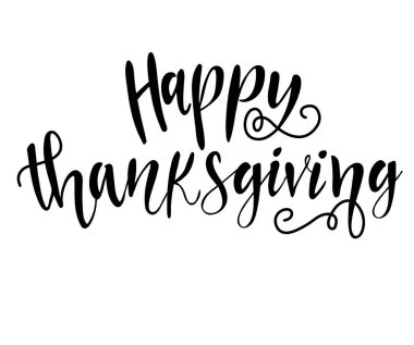 Mutlu şükran günü mektupları, vektör illüstrasyonu