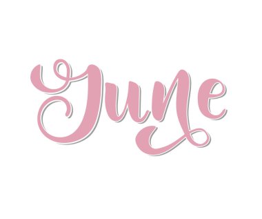 Beyaz arkaplanda haziran harfleri, vektör illüstrasyonu