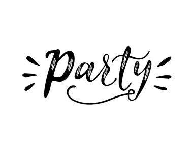 Beyaz arkaplanda parti harfi, vektör illüstrasyonu