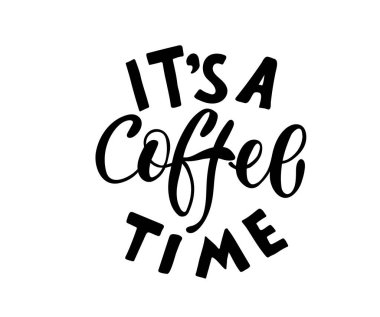 Kahve saati harfleri, vektör illüstrasyonu. 