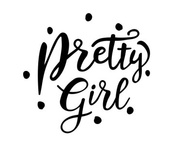 Güzel kız harfleri, vektör illüstrasyonu