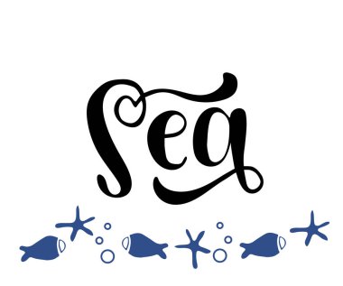 deniz harfleri, vektör illüstrasyonu