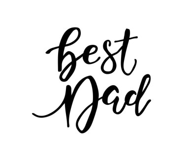 Beyaz arka planda en iyi baba harfi, vektör illüstrasyonu