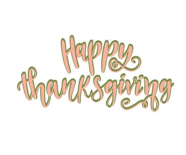 Beyaz arka planda mutlu şükran günü mektupları, vektör illüstrasyonu