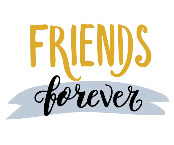Arkadaşlar sonsuza kadar harf, vektör illüstrasyonu