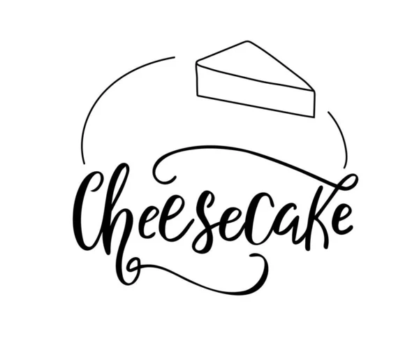 Lettering Cheesecake Fundo Branco Ilustração Vetorial — Vetor de Stock