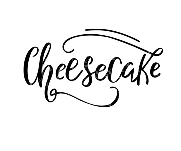 Lettering Cheesecake Fundo Branco Ilustração Vetorial — Vetor de Stock