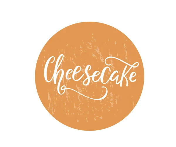 Lettering Cheesecake Fundo Branco Ilustração Vetorial — Vetor de Stock