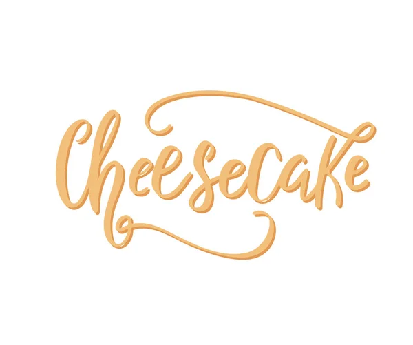 Lettering Cheesecake Fundo Branco Ilustração Vetorial — Vetor de Stock
