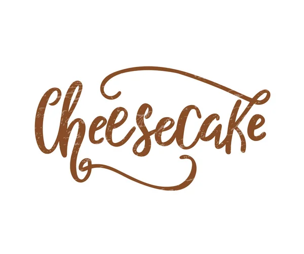 Lettering Cheesecake Fundo Branco Ilustração Vetorial — Vetor de Stock