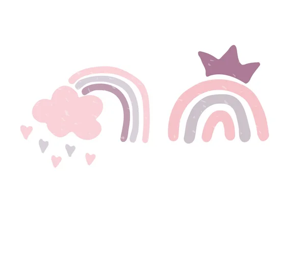 şirin pembe gökkuşağı vektör illüstrasyon tasarımı