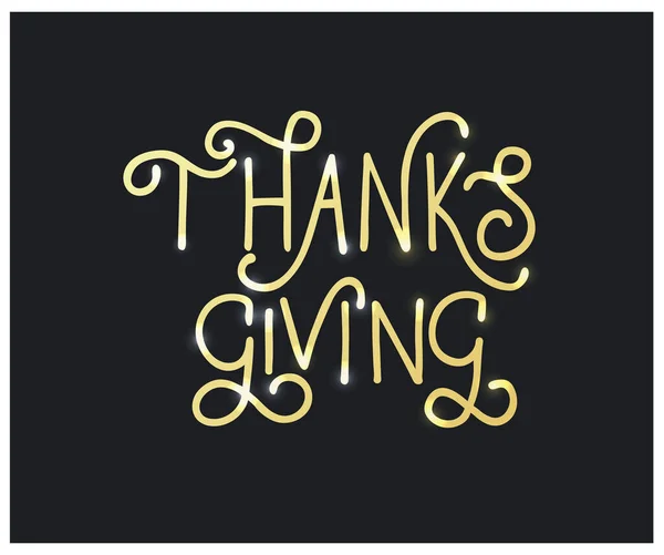 Lettrage Thanksgiving Sur Fond Blanc Illustration Vectorielle — Image vectorielle