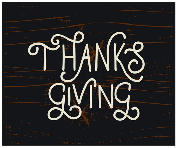 Lettrage Thanksgiving Sur Fond Blanc Illustration Vectorielle — Image vectorielle