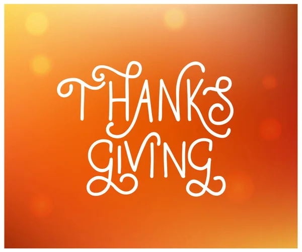 Lettrage Thanksgiving Sur Fond Blanc Illustration Vectorielle — Image vectorielle