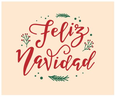  Feliz Navidad harfleri, vektör illüstrasyonu 