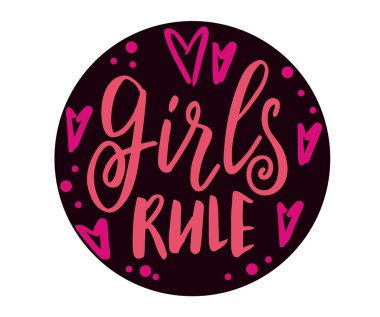  Kızlar kural harfleri, vektör illüstrasyonu 