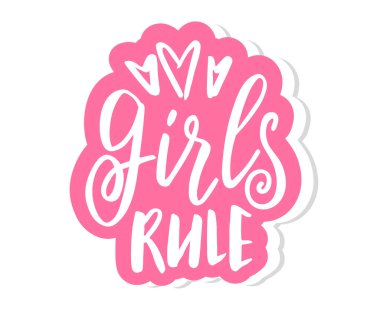  Kızlar kural harfleri, vektör illüstrasyonu 