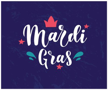 Mardi Gras harfleri, vektör illüstrasyonu 