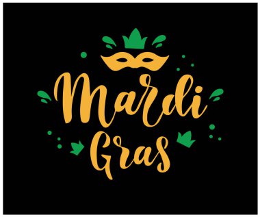 Mardi Gras harfleri, vektör illüstrasyonu 