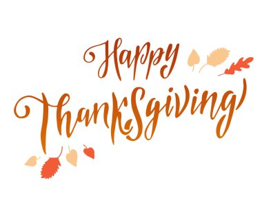 Mutlu şükran günü mektupları, vektör illüstrasyonu 