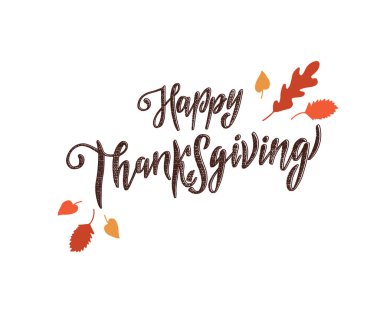 Mutlu şükran günü mektupları, vektör illüstrasyonu 