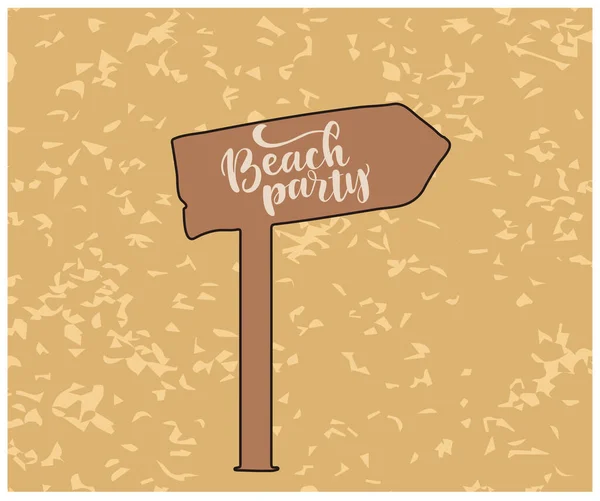 Plaj partisi tabelası, vektör illüstrasyonu 