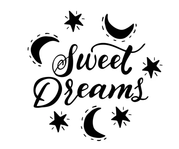 Sweet Dreams Lettering Vector Illustration — Stock Vector